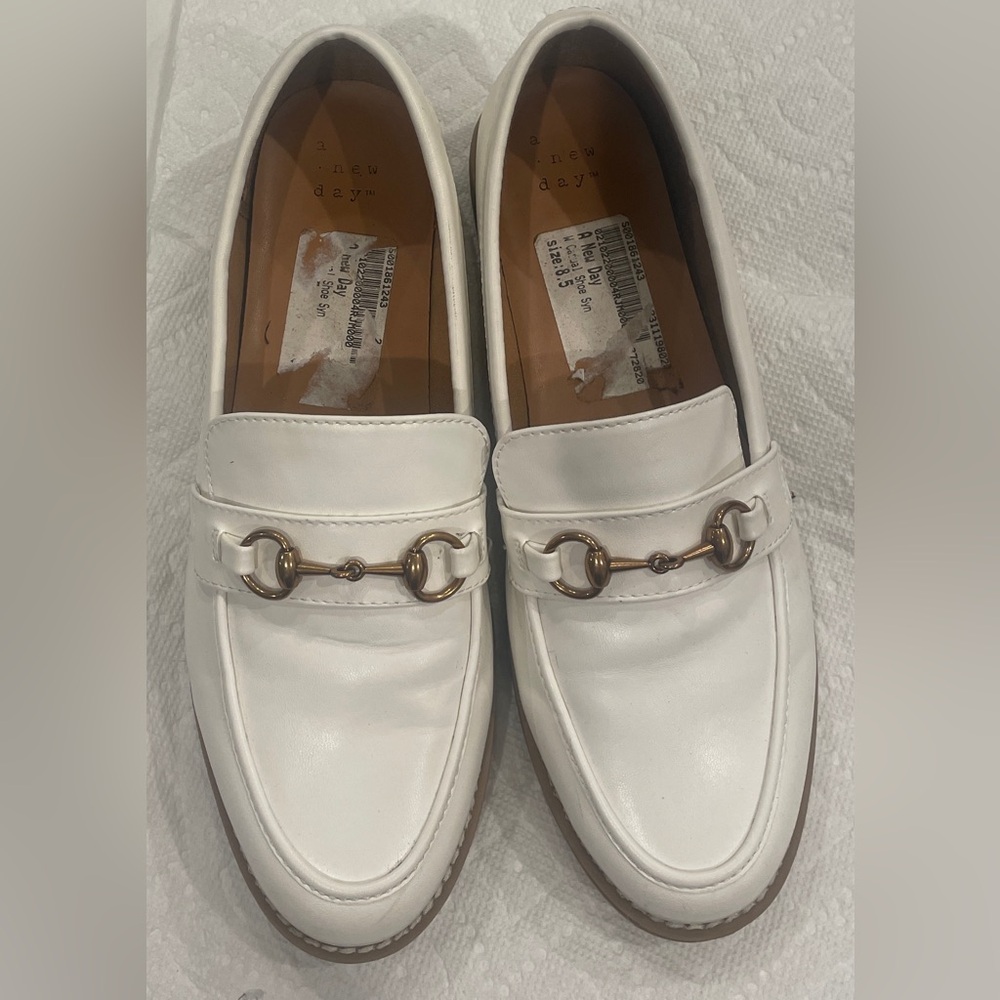 A New Day- White Platform Loafers- 8.5